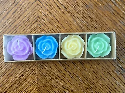 Four Star International Floating Rose Candles Sealed NIP Wax Flower Motif VTG  • $10.56