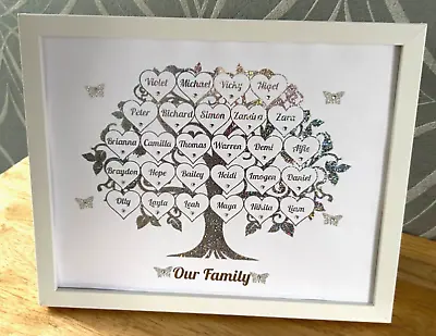 Personalised Frame Handmade Family Tree Grandchildren Wedding Birthday Gift • £15.99