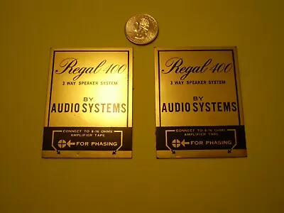 Vintage Pair Regal 400 Speaker Metal Badges Made By LTV University • $2.49