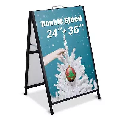 A-Frame Sign For Outdoors Sidewalk Menu Board 24 X 36 Inch Folding Slide-in B... • $100.62