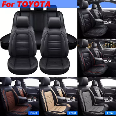 Car Seat Covers Leather 5-Seat Full Set Front Rear Chair Protectors For TOYOTA • $79.90