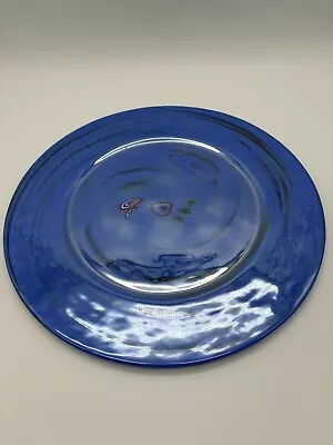 Yalos Casa Murano Stamped Millefiori Plate/Charger Iridescent Italy • $95