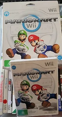 Mario Kart Wii With Wii Wheel Complete In Box (2008 Nintendo Wii) • $45