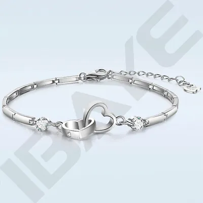 Solid Sterling Silver 925 Binary Charm Bracelet Bangle Women Lady Gift UK • £5.89