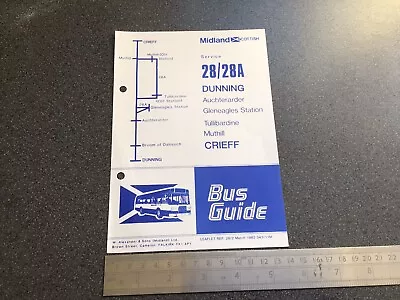 £5 • Buy Midland Scottish Bus Group Route 28/28A Timetable March 1982 Dunning Crieff