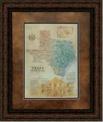 $129 • Buy Alamo Map | Framed Historic Texas Map Print