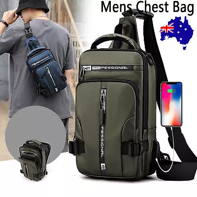 $20.69 • Buy Durable Mens Chest Bag Shoulder Backpack Man Sling Cross Body Satchel Travel Bag