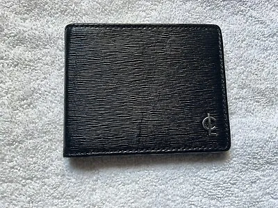 Coach CL Logo Black Textured Leather Folio Wallet Bi Fold • $35