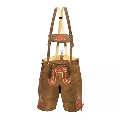 German Suede Lederhosen Oktoberfest Festival Lederhosen Brown Leather Lederhosen • $84.55