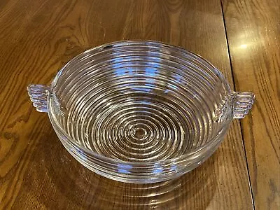 Vintage Anchor Hocking Ribbed Depression Glass  Manhattan   Serving Bowl 1930s • $18