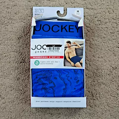 3 Pair Jockey Generation Boxer Briefs Men Medium Blue Black Quick Dry Microfiber • $14.40