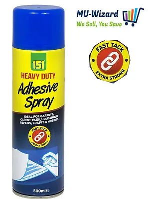 Adhesive Spray Contact Glue Heavy Duty Mount Tape DIY Crafting Upholstery 500ml • £3.99