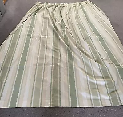 Laura Ashley Green Beige Awning Stripe Curtains 86 In Drop X 86 In Wide Lined • £85