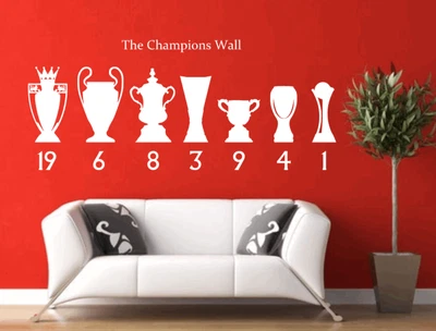 £14.99 • Buy Liverpool FC Wall Decal/Sticker - One Colour Wall Of Champions LFC 
