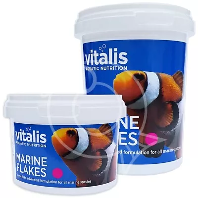 VITALIS MARINE FLAKE FOOD 22g 40g 90g 250g FISH TANK CORAL REEF AQUARIUM • £4.99