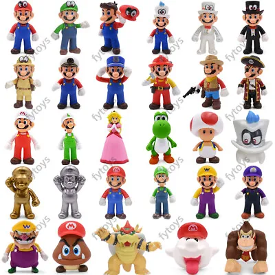 Super Mario Odyssey Figures Toys Luigi Yoshi Wario Peach Bowesr Model Doll Gift • £8.94