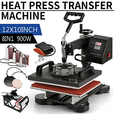 8 In 1 Heat Press Machine Swing Away Digital Sublimation T-shirt Mug Hat Plate • $162.90