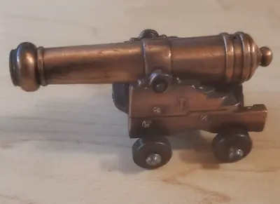 Vintage Miniature Cannon Brass Barrel And Wheels With A Steel Carriage. • $30