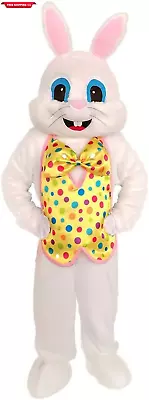 Easter Bunny Costume Rabbit Mascot Costume Halloween Adult Yellow Vest… • $78.71