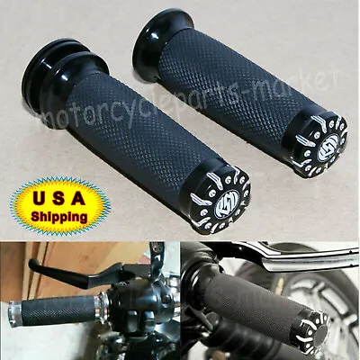 RSD CNC Black 1  Hand Grips Handlebar For Harley Touring Sportster Dyna Softail • $19.98