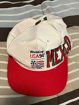 Vintage World Cup Team Mexico Hat USA '94 Soccer Apex One Snapback Cap 1994 • $59.99