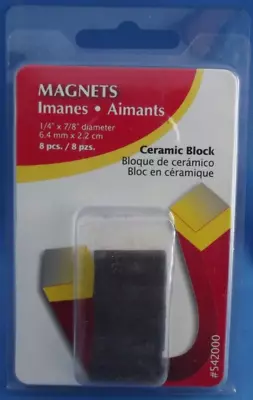 Hillman 54200 8 Magnets Ceramic Block 1/4” X 7/8”  8 Per Pack New Unopened  • $7.90