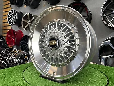 16  4X100 4X108 RS Style Mesh SPORT SLANT Deep Dish Wheels For BMW E30 HONDA • $1642.84