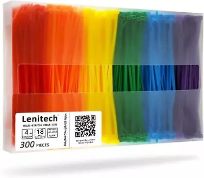 4Inch Multi-Purpose Assorted Cable Zip Ties 300 Pieces Colored Black White • $33.95
