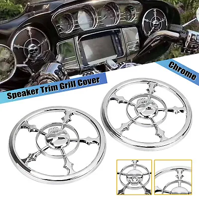 Chrome Speaker Trim Grill Cover For Harley Street Electra Glide Ultra Limited US • $17.98