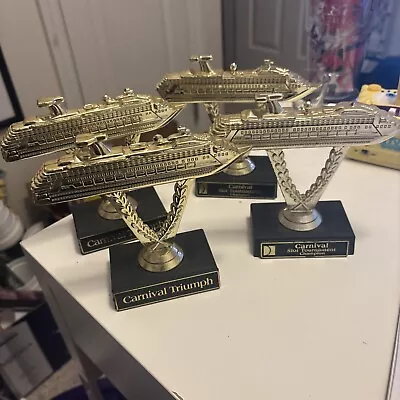 Lot Of 4 Carnival Slot Tournament Champion & Triumph Ship Cruise Line Trophies • $24.99