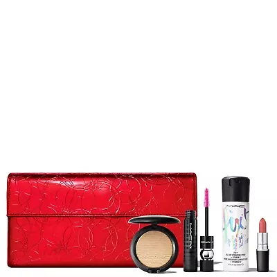 Mac Giftset MACstack Mascara Fix+ Spray Lipstick & Skinfinish Powder £101 • £49.99