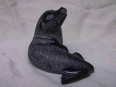Good Large Carved Inuit  Figurine Of A Bull Seal By Aardvark Of Canada NA84 • £19.99