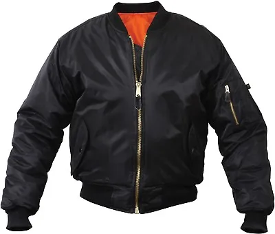 MA-1 Flight Jacket Military Bomber Coat Reversible Orange MA1 Army Air Force • $53.99