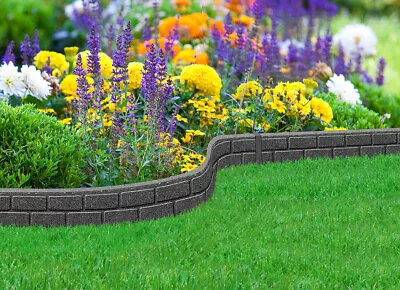 Garden Gear Ultra-Curve EZ Border Flexible Edging Stone Recycled Rubber Grey • £21.99