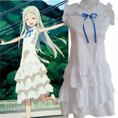 Anime Anohana Honma Meiko Cosplay Costume White Dress Casual Uniform Party Women • $39.13