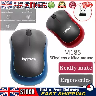 £1.99 • Buy Logitech M185 Wireless Optical Mouse + USB Receiver Fit Compact PC Laptop Mouse