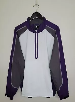 Footjoy 1/2 Zip Jacket Wind Shirt Size XL Purple White Gray Colorblock Golf Logo • $31.99