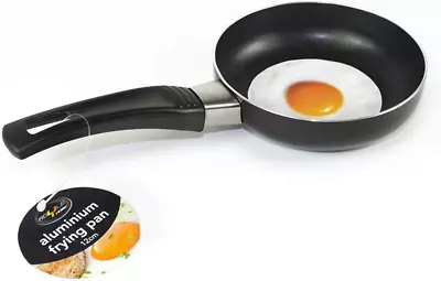 Black Alluminium 12Cm Mini Frying Pan Perfect For Frying Eggs • £10.60