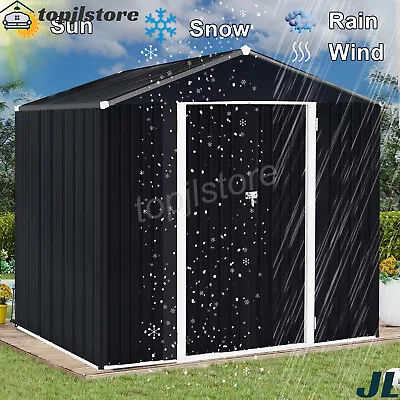 8x10 FT Outdoor Storage Shed Large Metal Tool Shed Heavy Duty Storage House Shed • $444.94