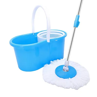 Easy Magic Floor Mop 360-degree Bucket With 2 Spinning Heads Microfiber Rotating • $49.99