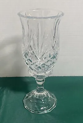 Vintage Lead Crystal Hurricane Lamp 2 Pc. Candle Holder 11.5  LOOK • $30