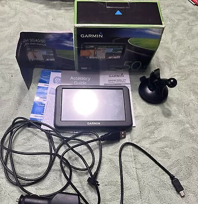 GARMIN Nuvi 50LM GPS Navigation Black 5.5  LCD SCREEN W/accessories IN BOX  READ • $24.99