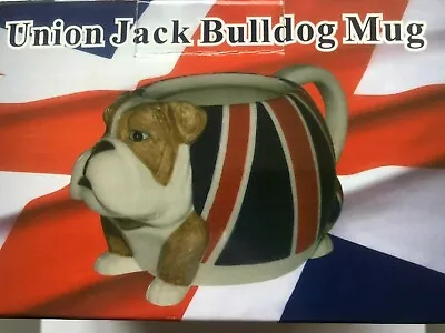 Union Jack Bulldog Mug Colourful Ceramic Gift Boxed Novelty Item By Leonardo NEW • £3.99