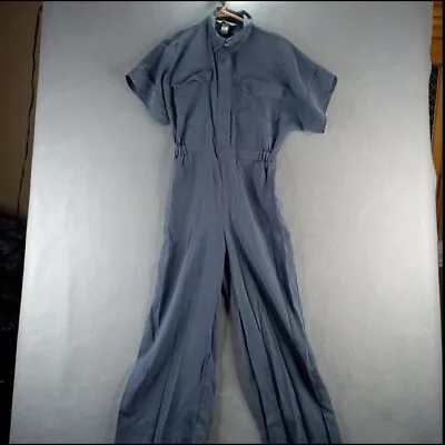 H&M Jumpsuit Womens Size 4 Blue One Piece Trendy Classic Basic Retro Casual • $19.99