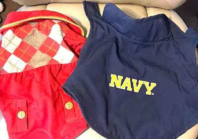 Cute Martha Stewart Pet Dog Dress Jacket Size Medium & US Navy Coat Size Medium • $13.99
