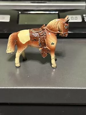 Vintage Die Cast Horse Saddle Figurine Painted Western 2 3/4  Made In Japan • $9.99