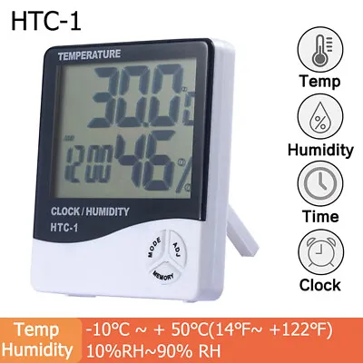 $5.57 • Buy Digital Thermometer Hygrometer Monitor Indoor Room Temperature & Humidity Meter