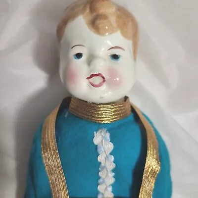 SHACKMAN Boy Blue Doll Porcelain Hands Feet Head Hand Painted Face Hand Dressed • $16.50