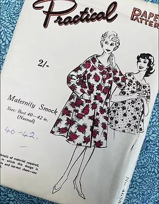 Bust 40-42  Vintage 50s Practical Paper Patterns 4658 Sewing Pattern Maternity • £8.99