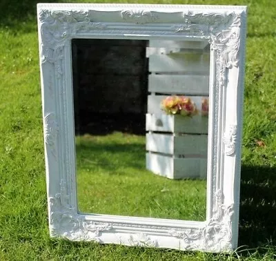 £26.49 • Buy French White Wall Mirror Shabby Chic Country Style Ornate Hanging Decor Baroque